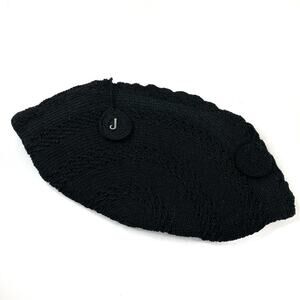 Large Black Woven Half Circle Clutch Bag